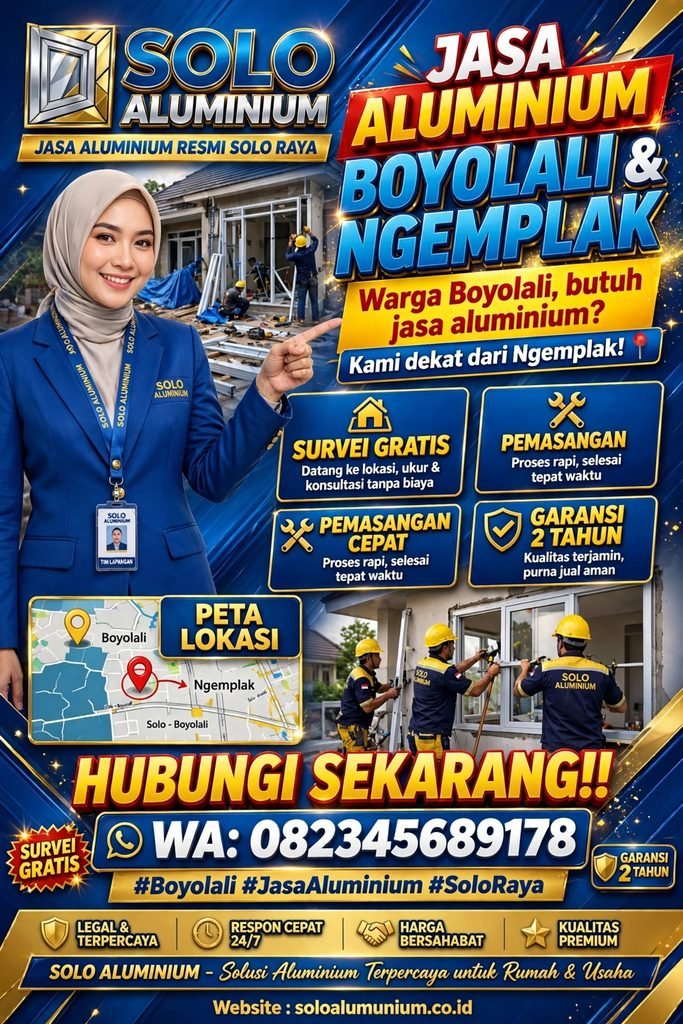 jasa pembuatan pintu jendela alumunium boyolali - Jasa Aluminium Solo: Harga Kusen, Pintu & Jendela Aluminium Profesional 2026
